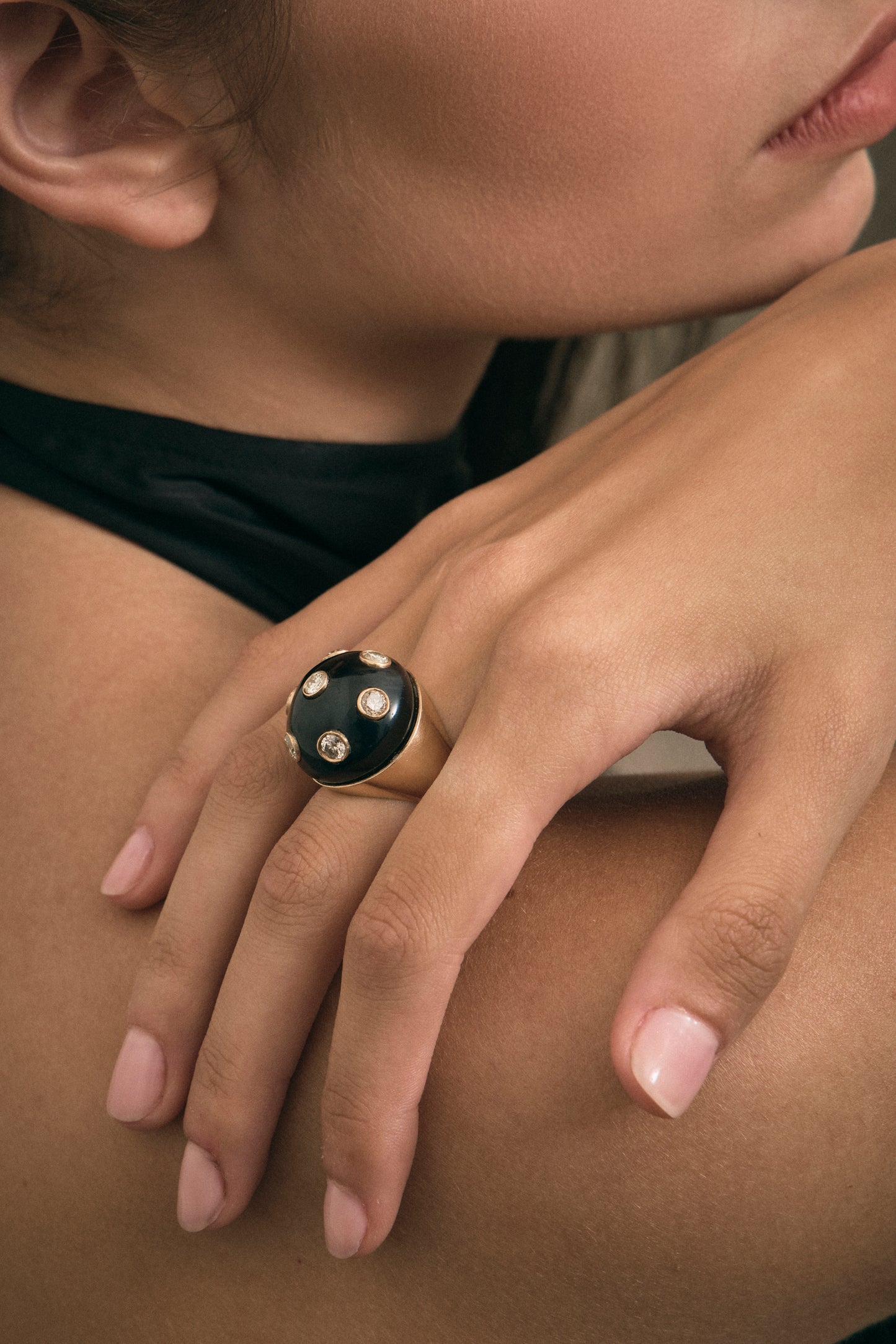 Vintage Onyx Dome Ring