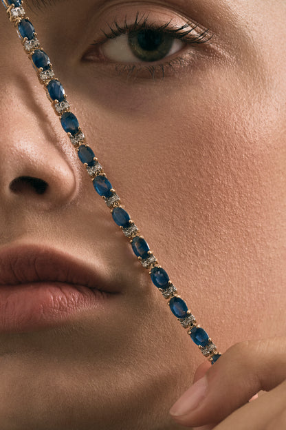 Sapphire and Diamond Tennis Bracelet