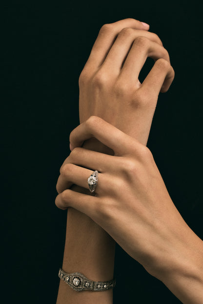 Art Deco Diamond and Sapphire Ring