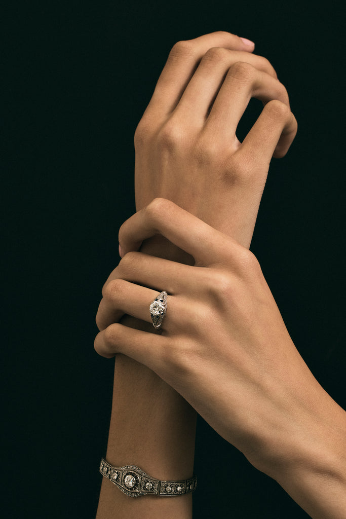 Art Deco Diamond and Sapphire Ring