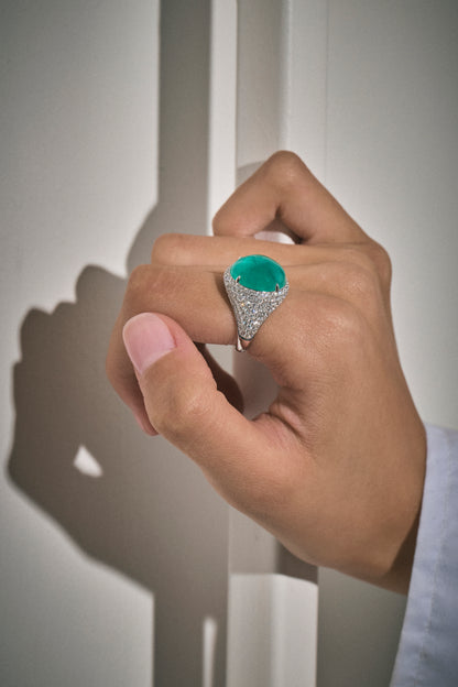 Emerald Cabochon Ring
