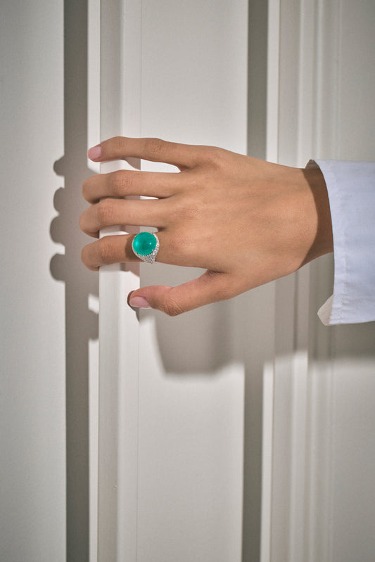 Emerald Cabochon Ring