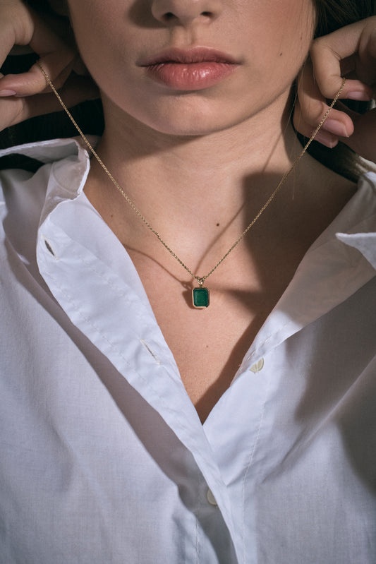 Emerald Bezel Pendant