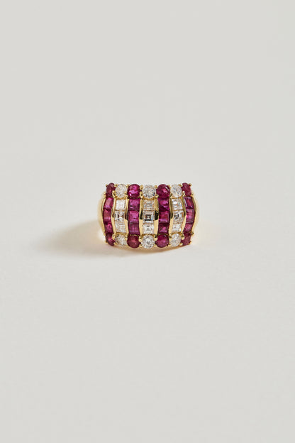 Ruby and Diamond Dome Ring