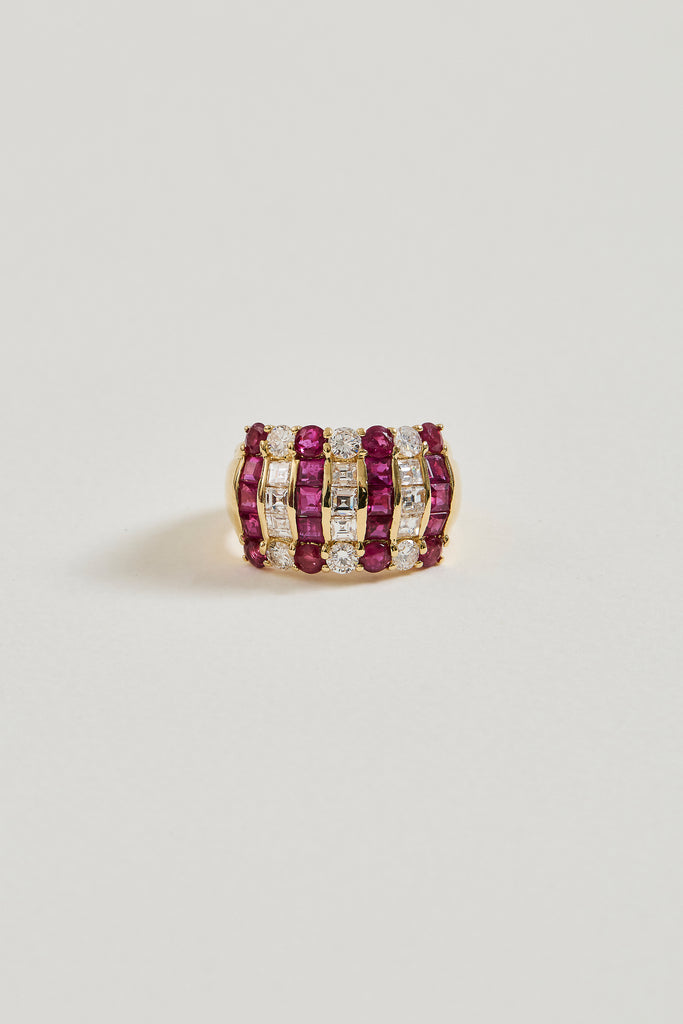 Ruby and Diamond Dome Ring