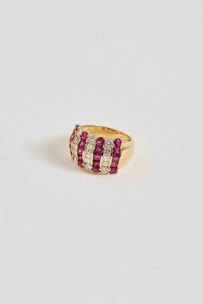 Ruby and Diamond Dome Ring