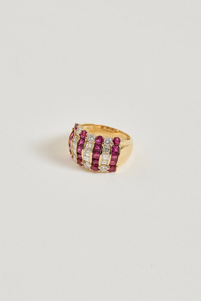 Ruby and Diamond Dome Ring