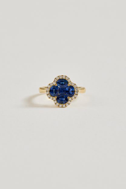 Sapphire Clover Ring