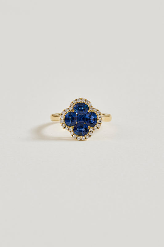 Sapphire Clover Ring