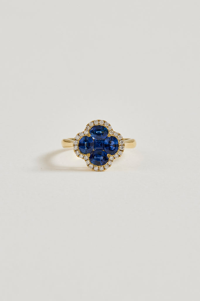 Sapphire Clover Ring
