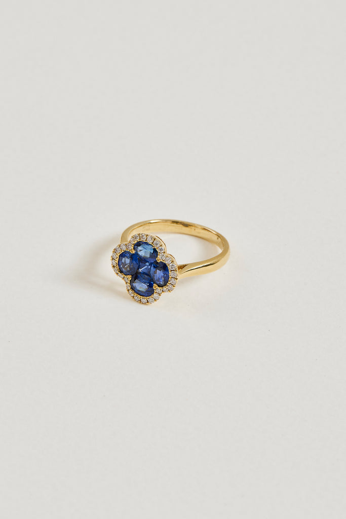 Sapphire Clover Ring