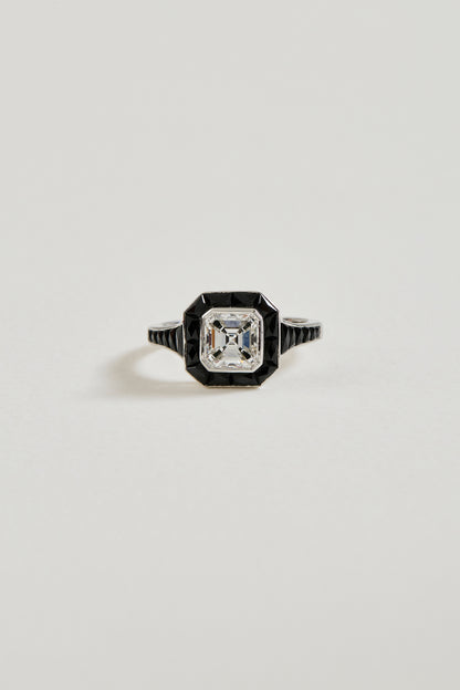 Asscher Art Deco Design Ring