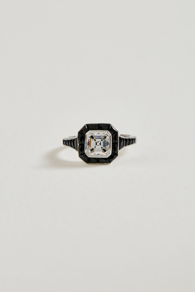 Asscher Art Deco Design Ring