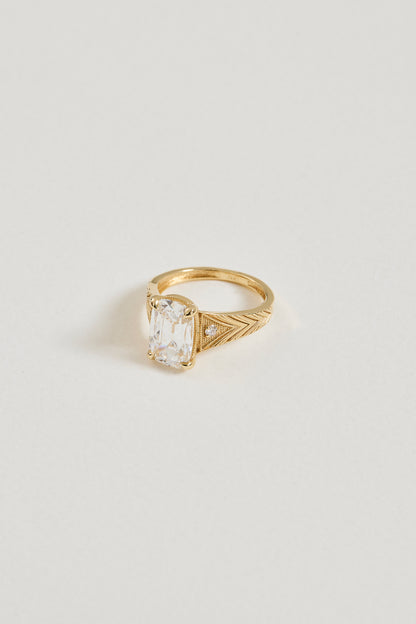 Diamond Deco Chevron Ring