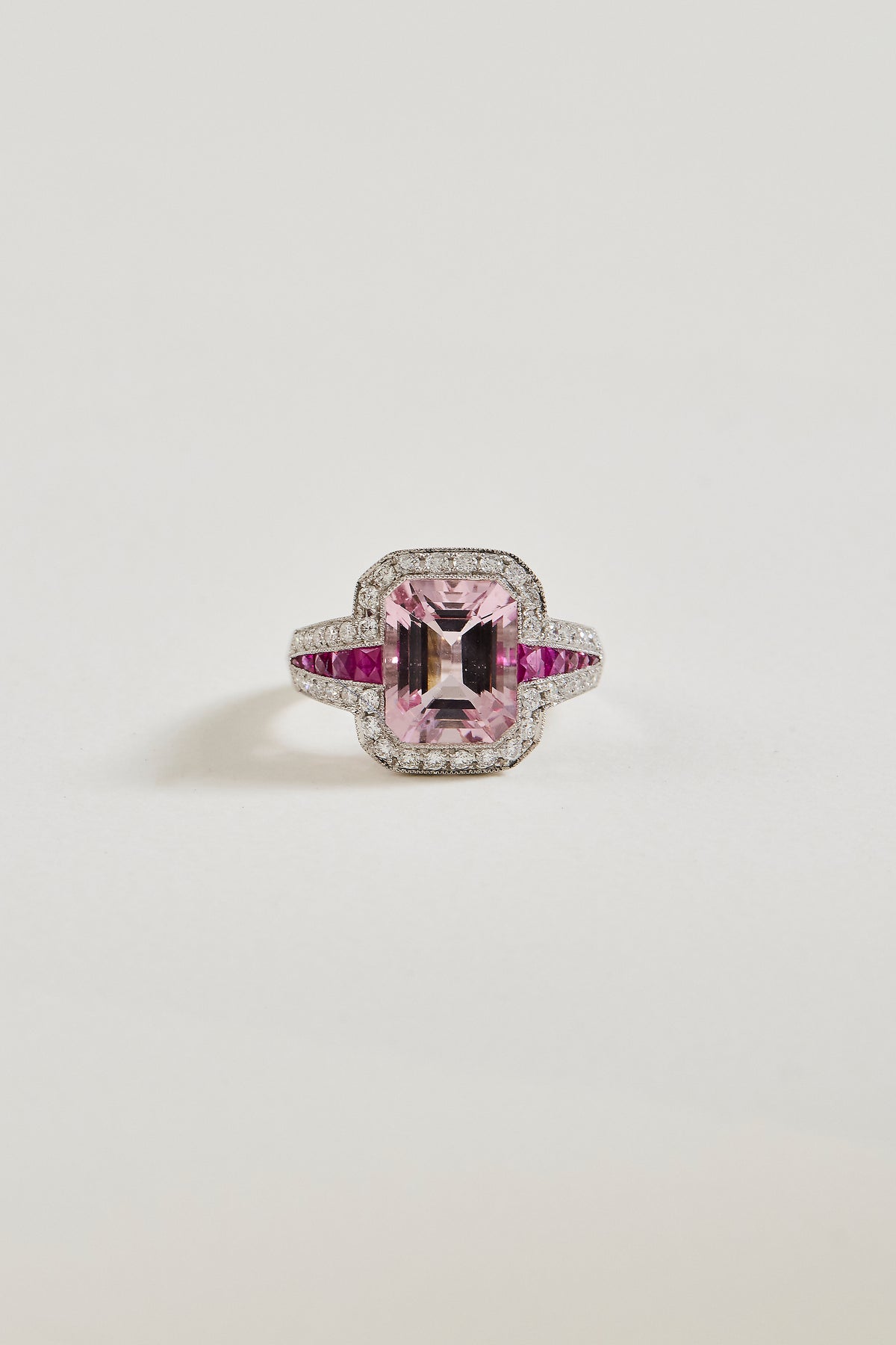 Morganite Art Deco Design Ring