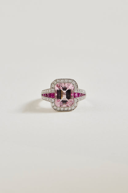 Morganite Art Deco Design Ring