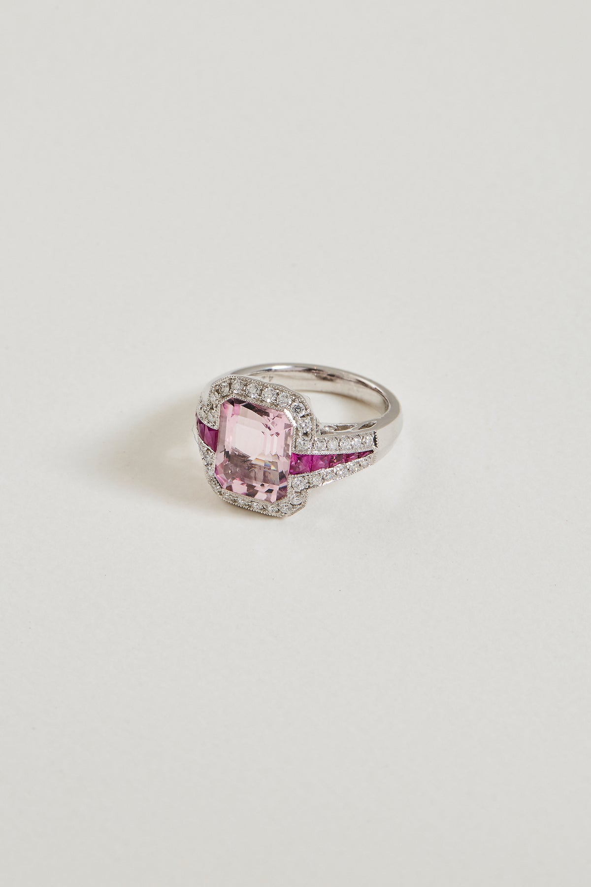 Morganite Art Deco Design Ring