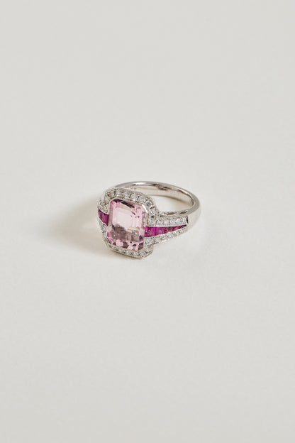 Morganite Art Deco Design Ring
