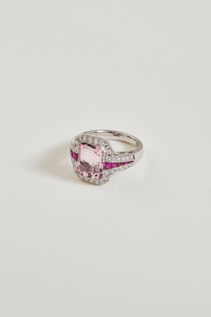 Morganite Art Deco Design Ring