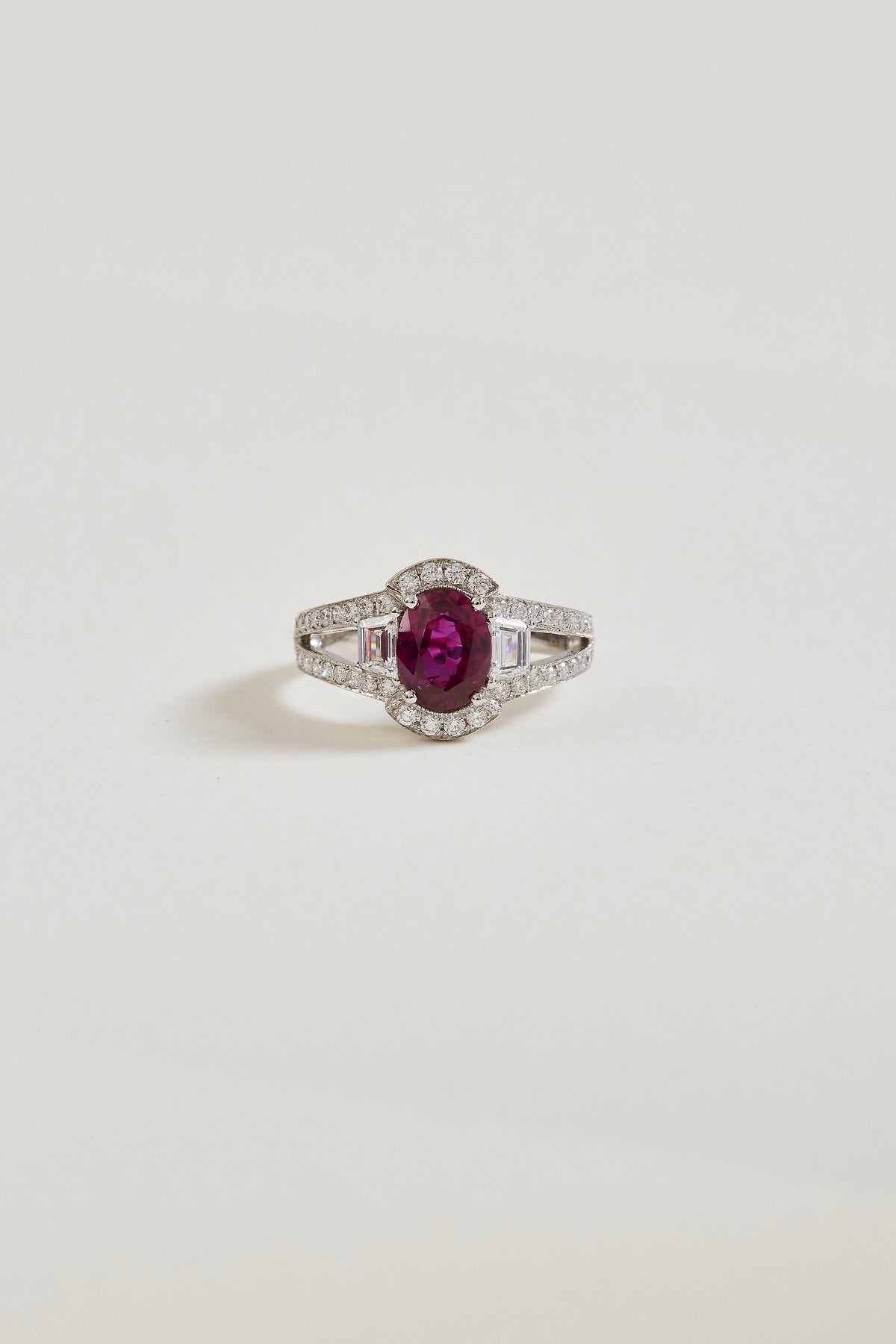 Oval Ruby and Diamond Ring