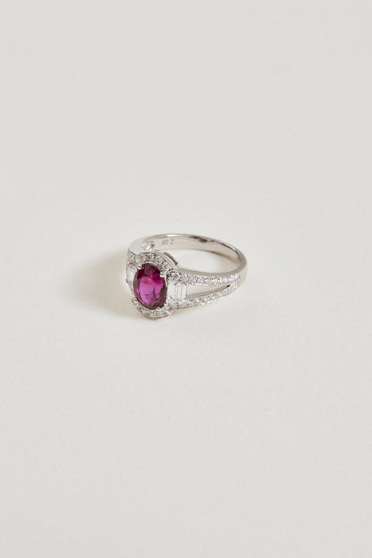 Oval Ruby and Diamond Ring