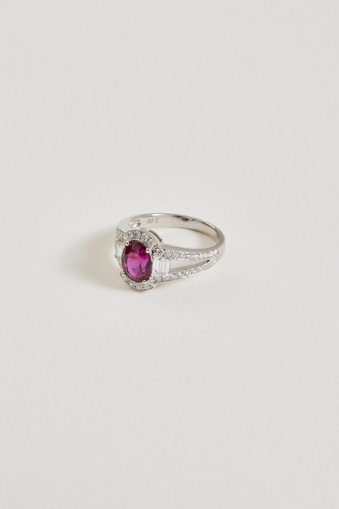 Oval Ruby and Diamond Ring