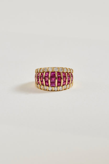 Ruby and Diamond Dome Ring
