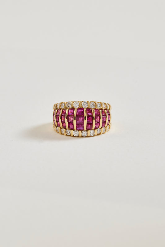 Ruby and Diamond Dome Ring