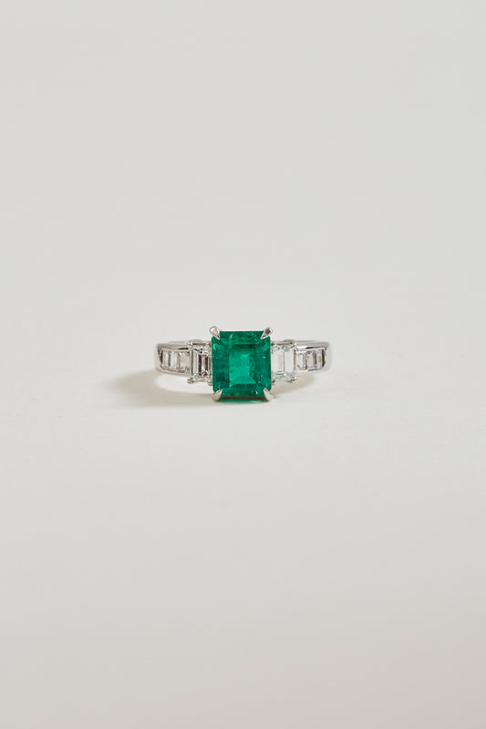 Emerald Baguette Ring