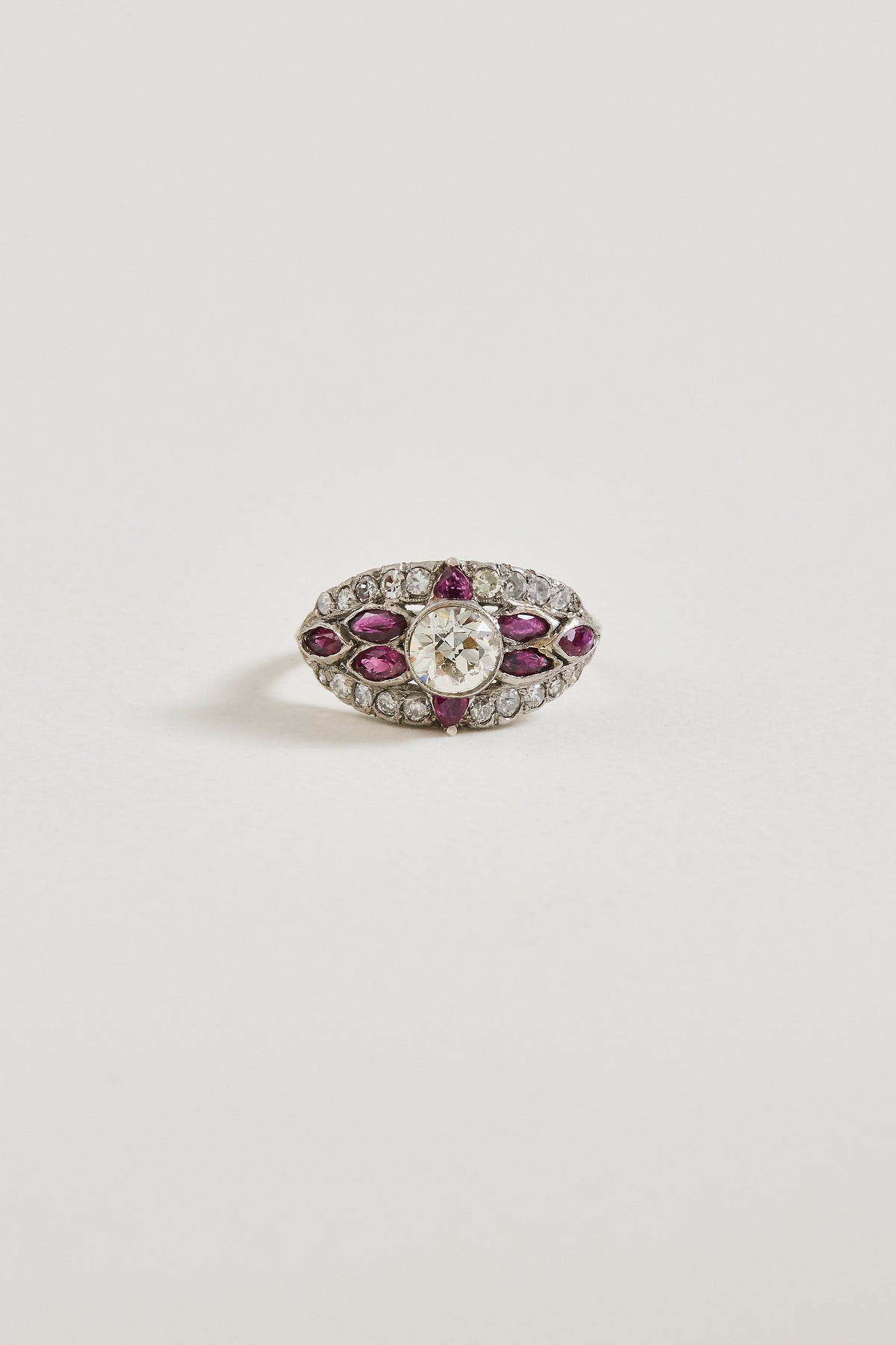 Diamond Art Deco Dome Ring