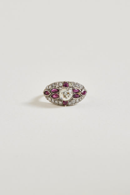 Diamond Art Deco Dome Ring