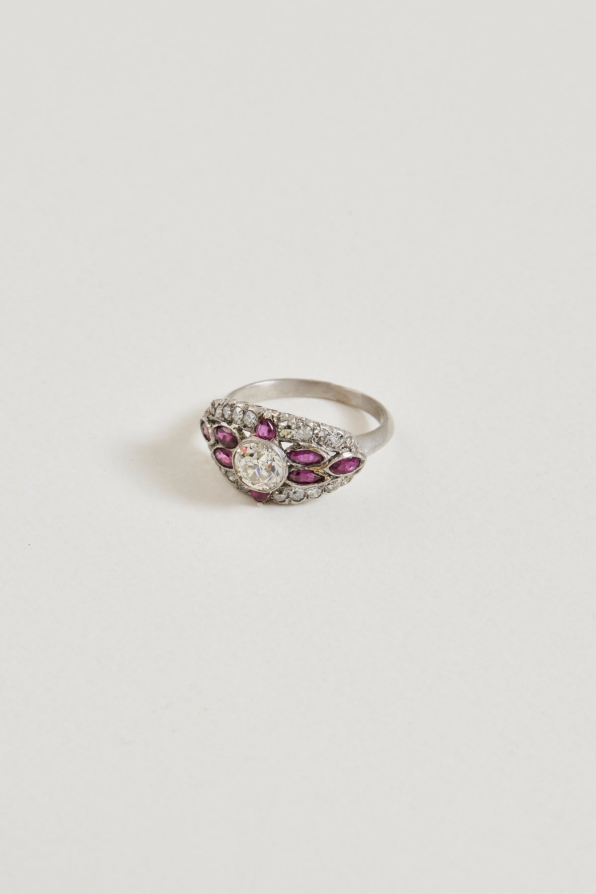 Diamond Art Deco Dome Ring