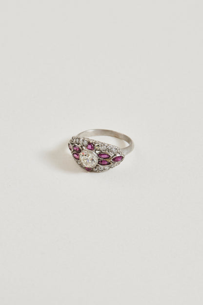 Diamond Art Deco Dome Ring