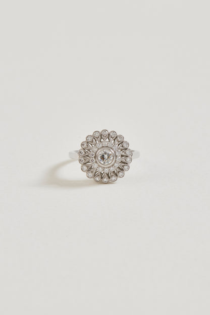 Diamond Vintage Inspired Floral Ring