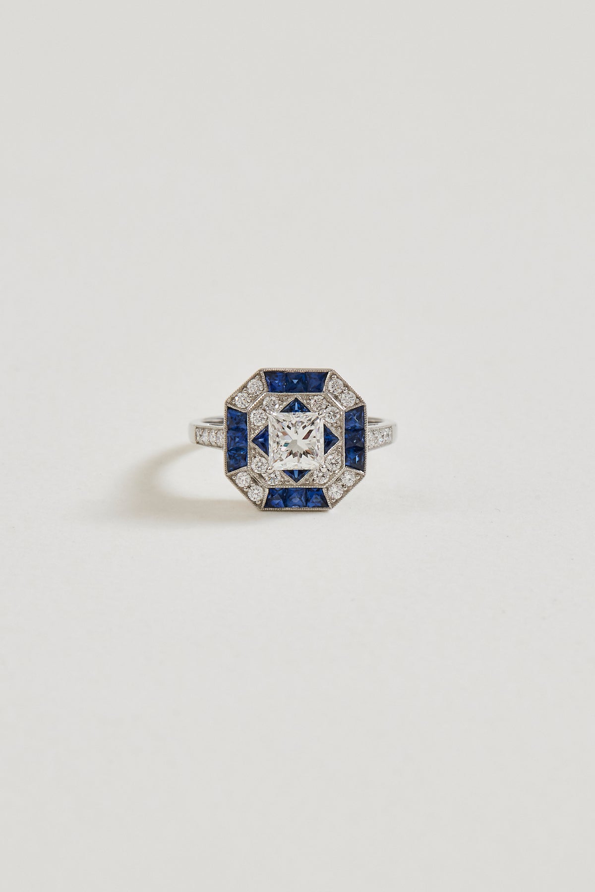 Sapphire Reverie Art Deco Design Ring