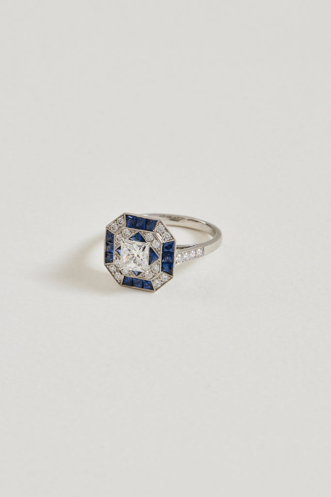 Sapphire Reverie Art Deco Design Ring