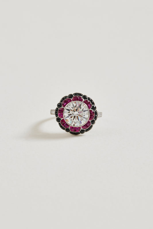 Floral Art Deco Design Ring