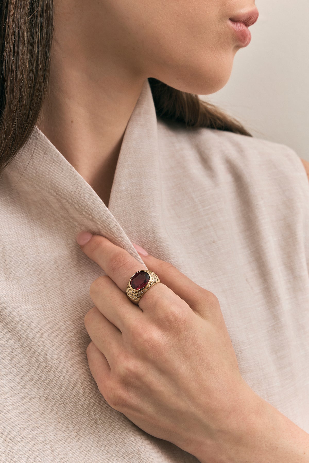 Rubellite Oval Ring