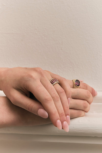 Ruby and Diamond Dome Ring