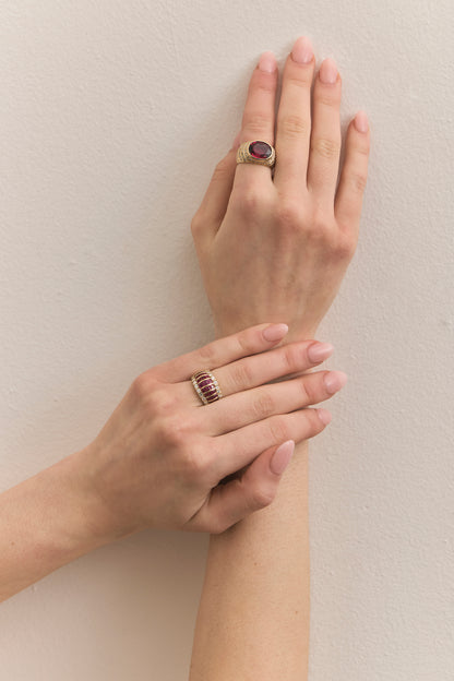 Ruby and Diamond Dome Ring