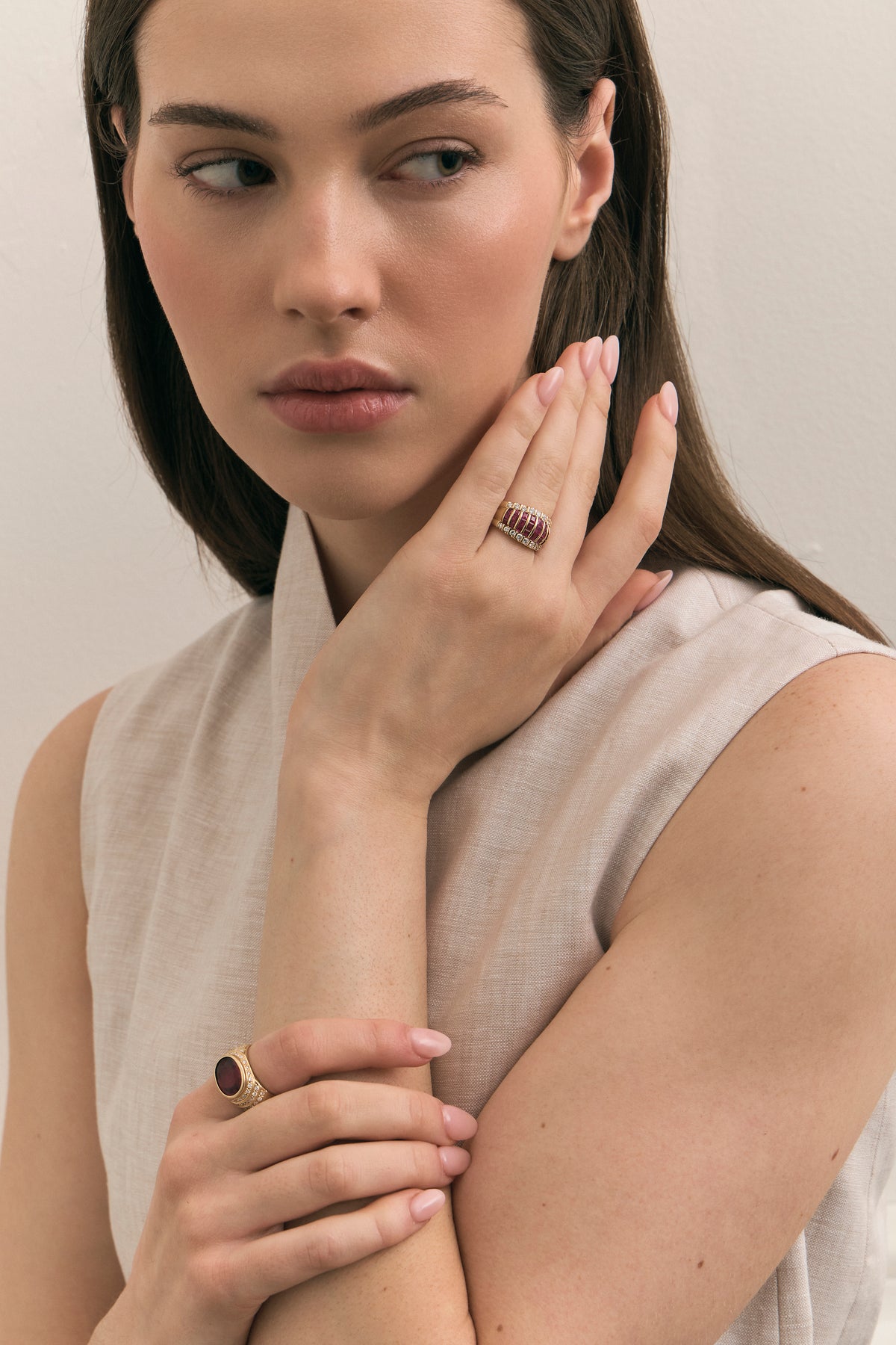 Ruby and Diamond Dome Ring