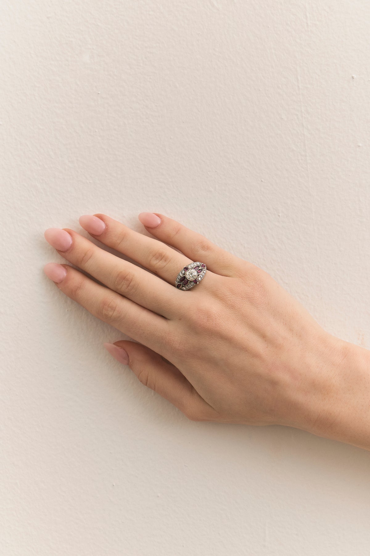 Diamond Art Deco Dome Ring