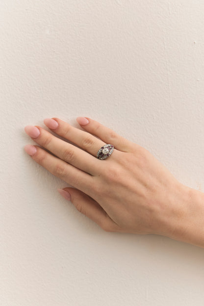 Diamond Art Deco Dome Ring