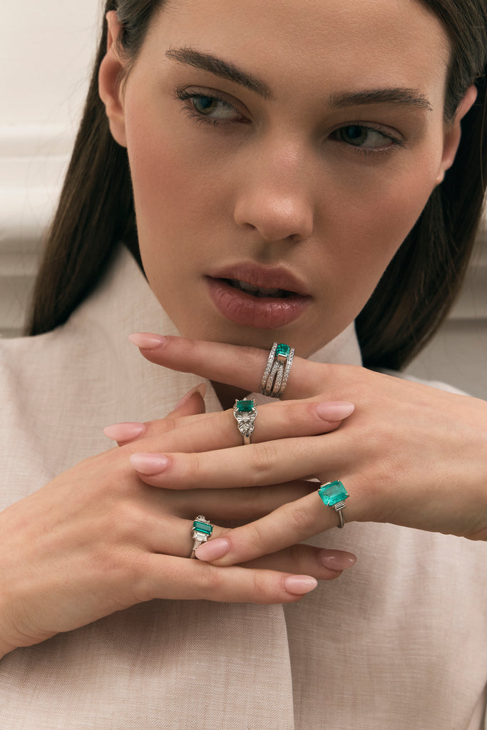Emerald Stepped Ring