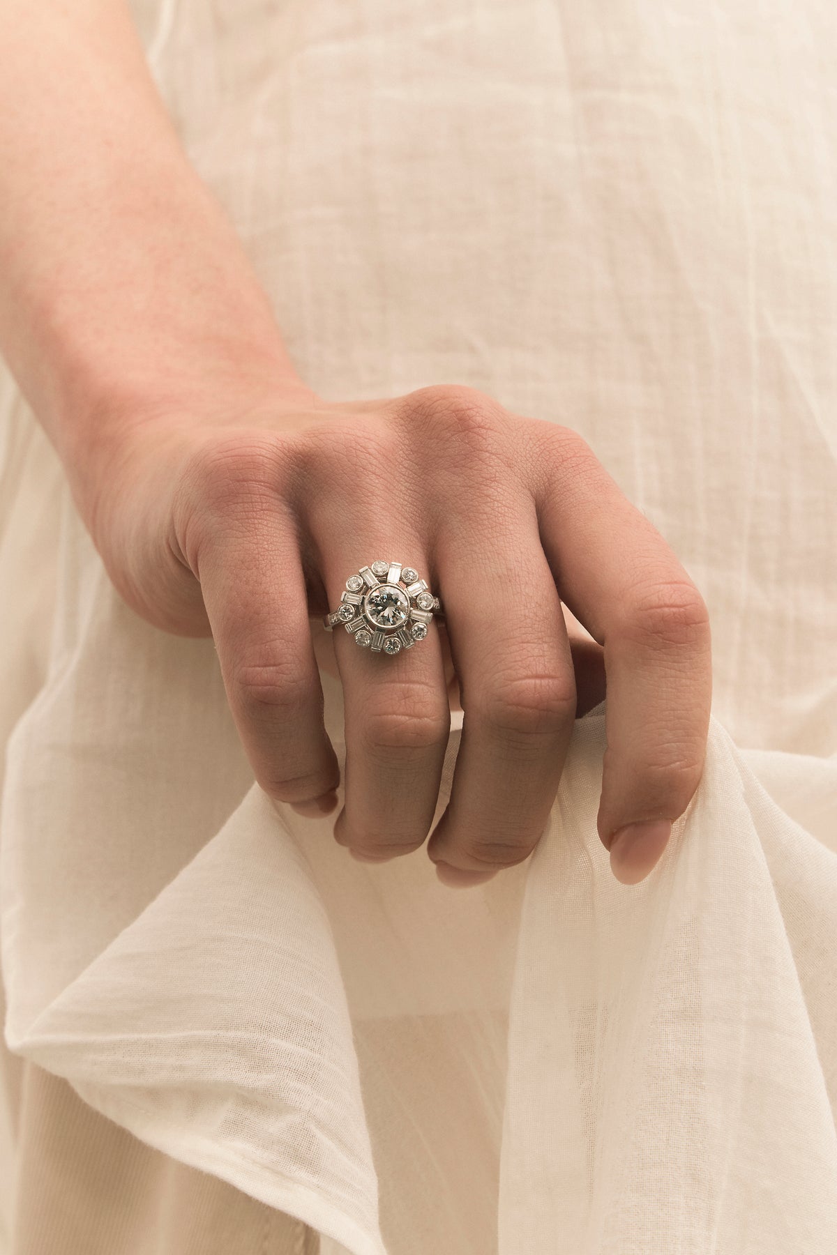Art Deco Inspired Moonlight Ring