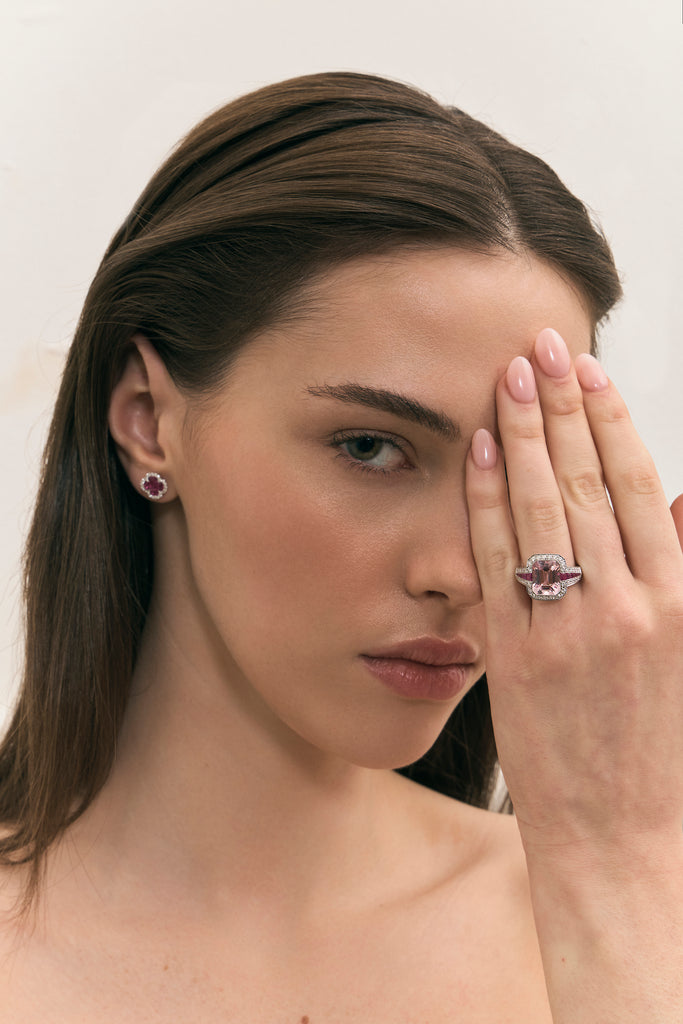 Morganite Art Deco Design Ring