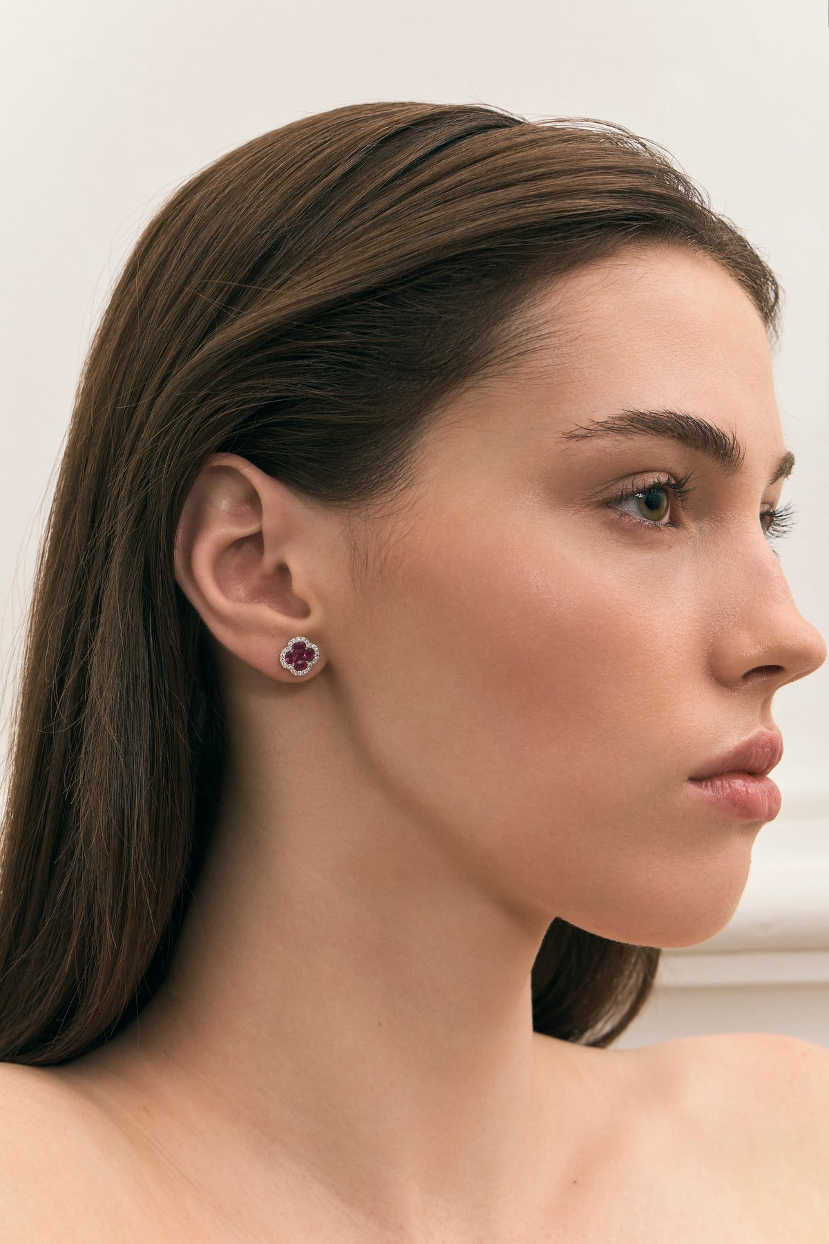 Ruby Clover Studs