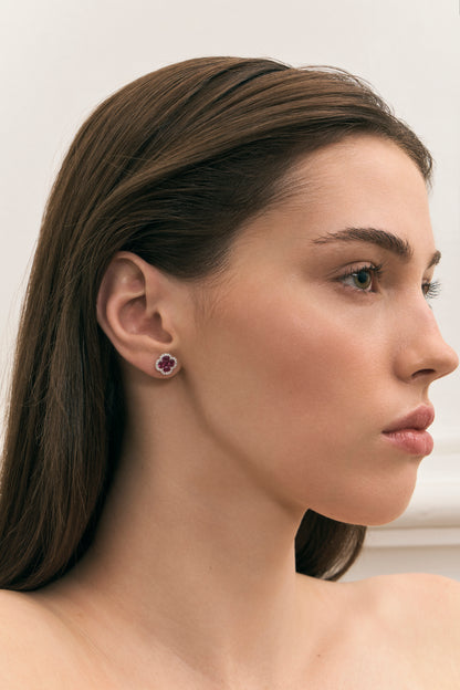 Ruby Clover Studs