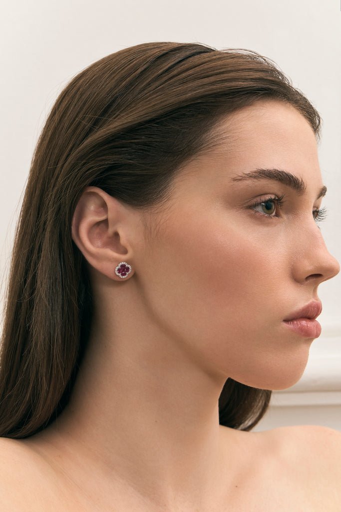 Ruby Clover Studs