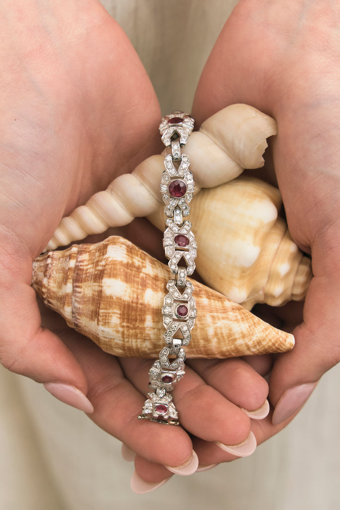 Vintage Ruby and Diamond Bracelet